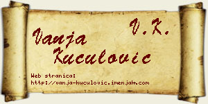 Vanja Kuculović vizit kartica